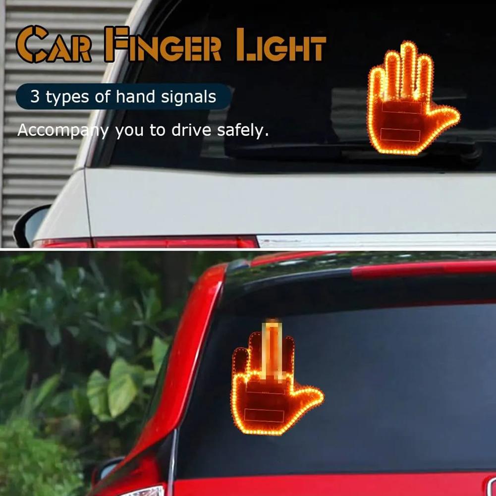 Funny Car Finger Light with Remote Road Rage Signs Middle Finger Gesture  Light