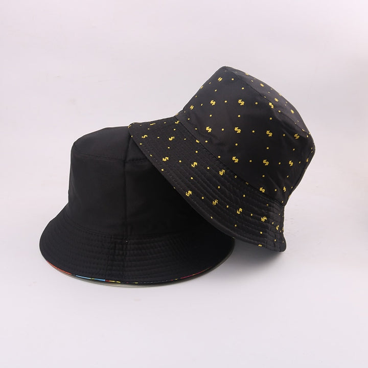 Bucket Hats Women Letter Embroidered Double-sided Fisherman Hat