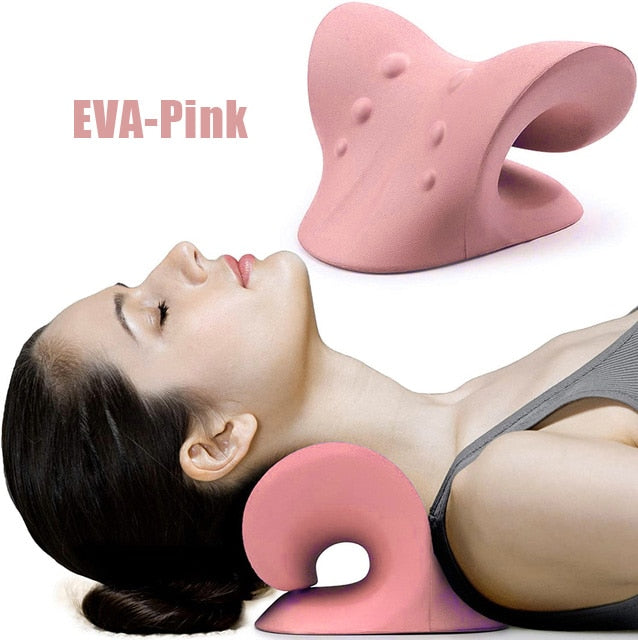 Neck Shoulder Stretcher Relaxer Massage Pillow Cervical Chiropractic Traction Device for Pain Relief Cervical Spine Alignment